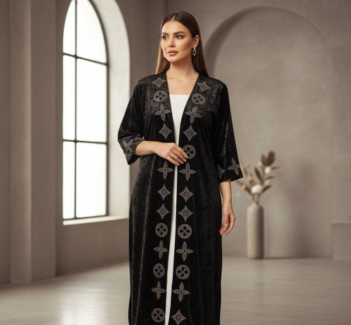 مانتو مخمل نگین کاری سایز بزرگ 💯💯💯💯💯