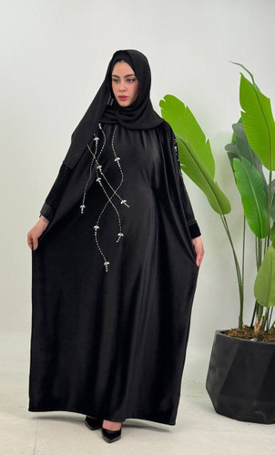 عبا مشکی جذاب و دستدوز زیبا کد5474🖤🛍️