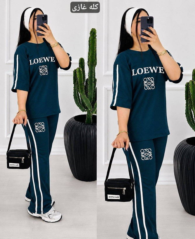 ست تیشرت شلوار loewe💜 sh کد#۲۶۵۱🌷