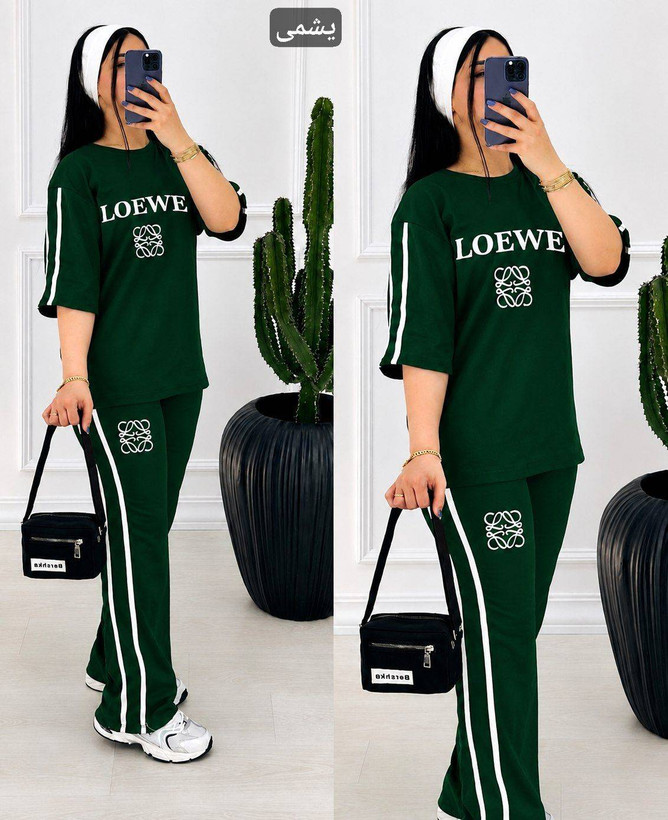 ست تیشرت شلوار loewe💜 sh کد#۲۶۵۱🌷