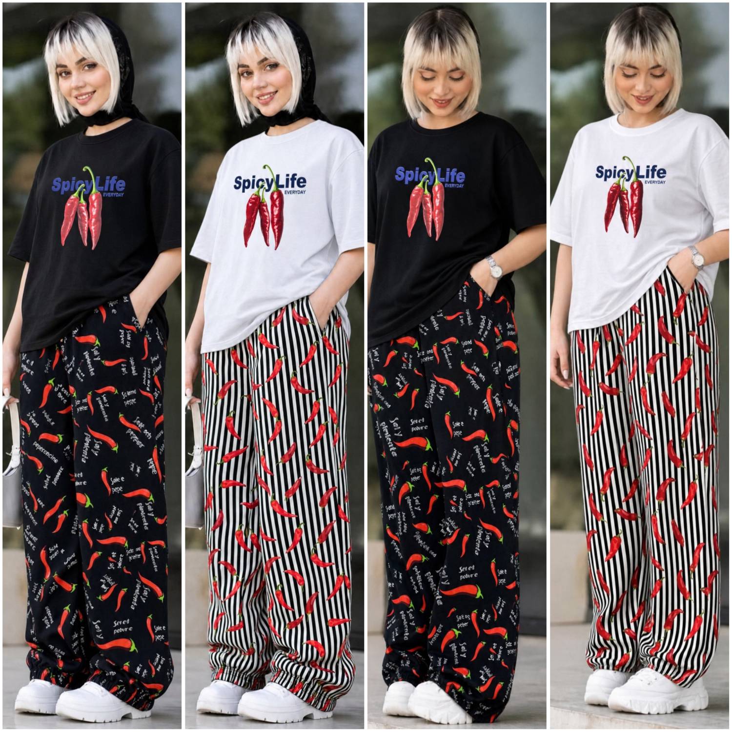 ست تیشرت شلوار pepper💙 a کد #۲۲۷۶۰🌼