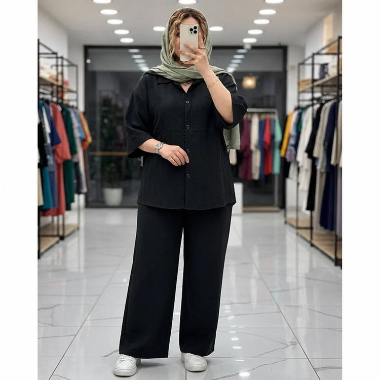 ست شومیز شلوار آنیسا 🎀 ch کد#۱۶۰۶۶💓