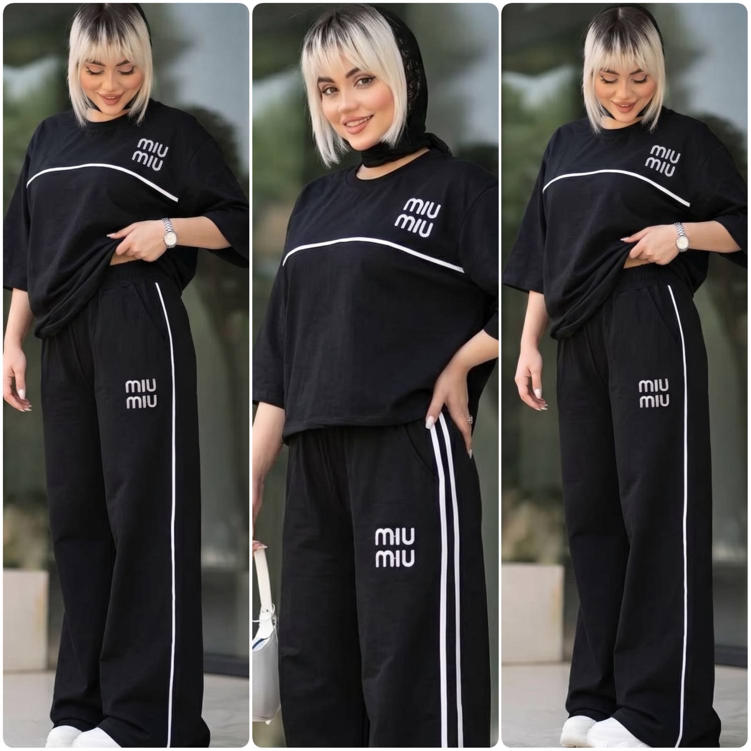 ست تیشرت شلوار دنیز 😽🌷a کد#۲۱۴۴۰💜