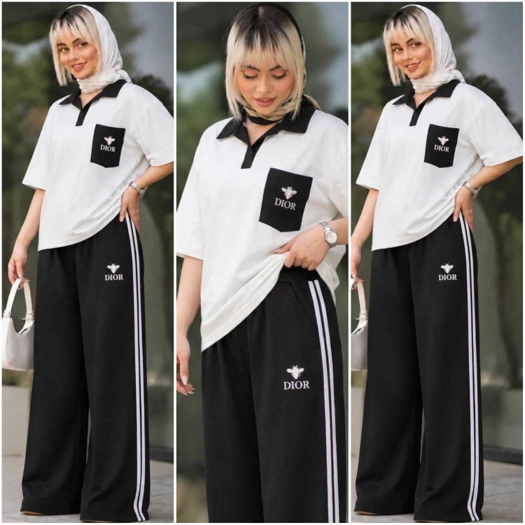 ست تیشرت شلوار DIOR قشنگ 🤩 a کد #۲۳۴۰۳💛
