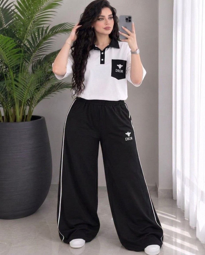 ست تیشرت شلوار DIOR قشنگ 🤩 a کد #۲۳۴۰۳💛